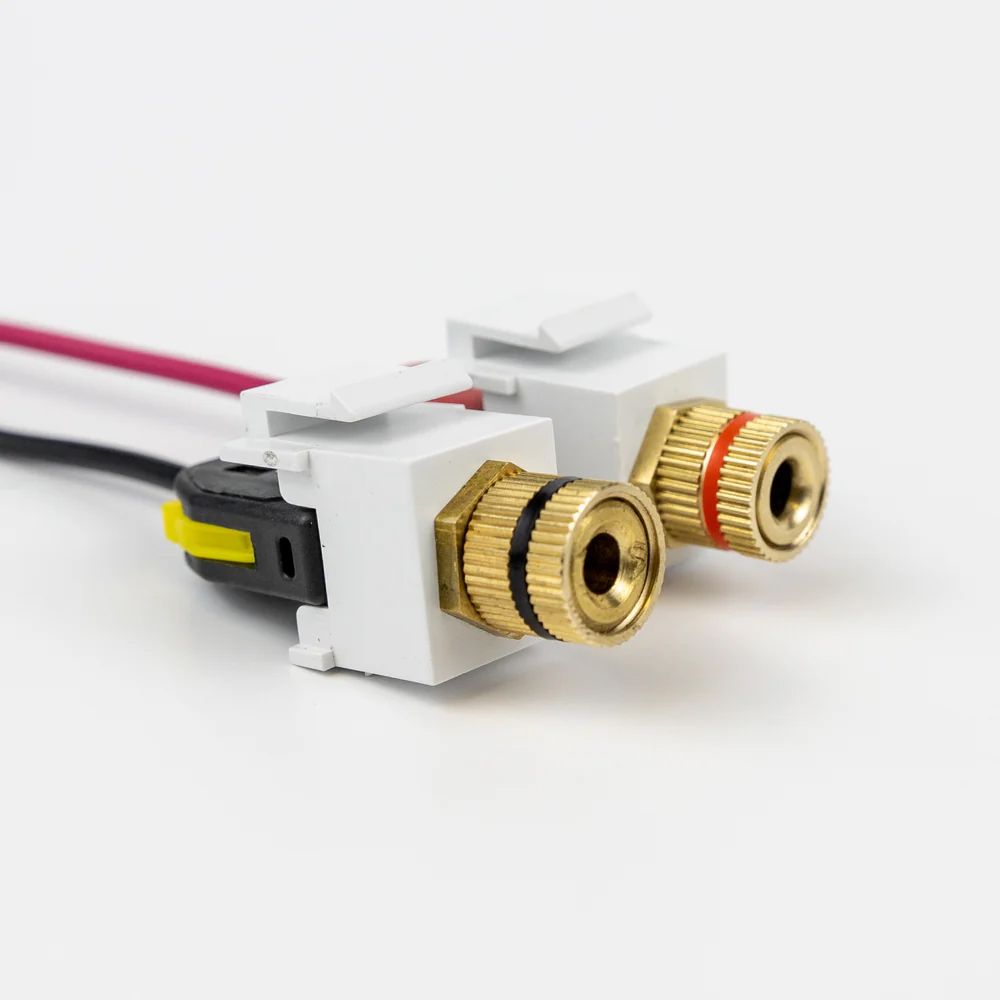 Keystone Insert Binding Posts, Toolless White 1 Pr / 2 Pc