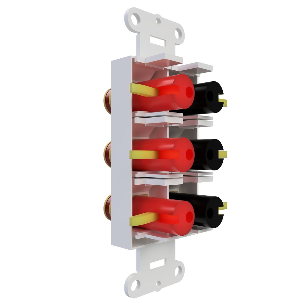 Keystone Insert Binding Posts, Toolless White 25 Pr / 50 Pc