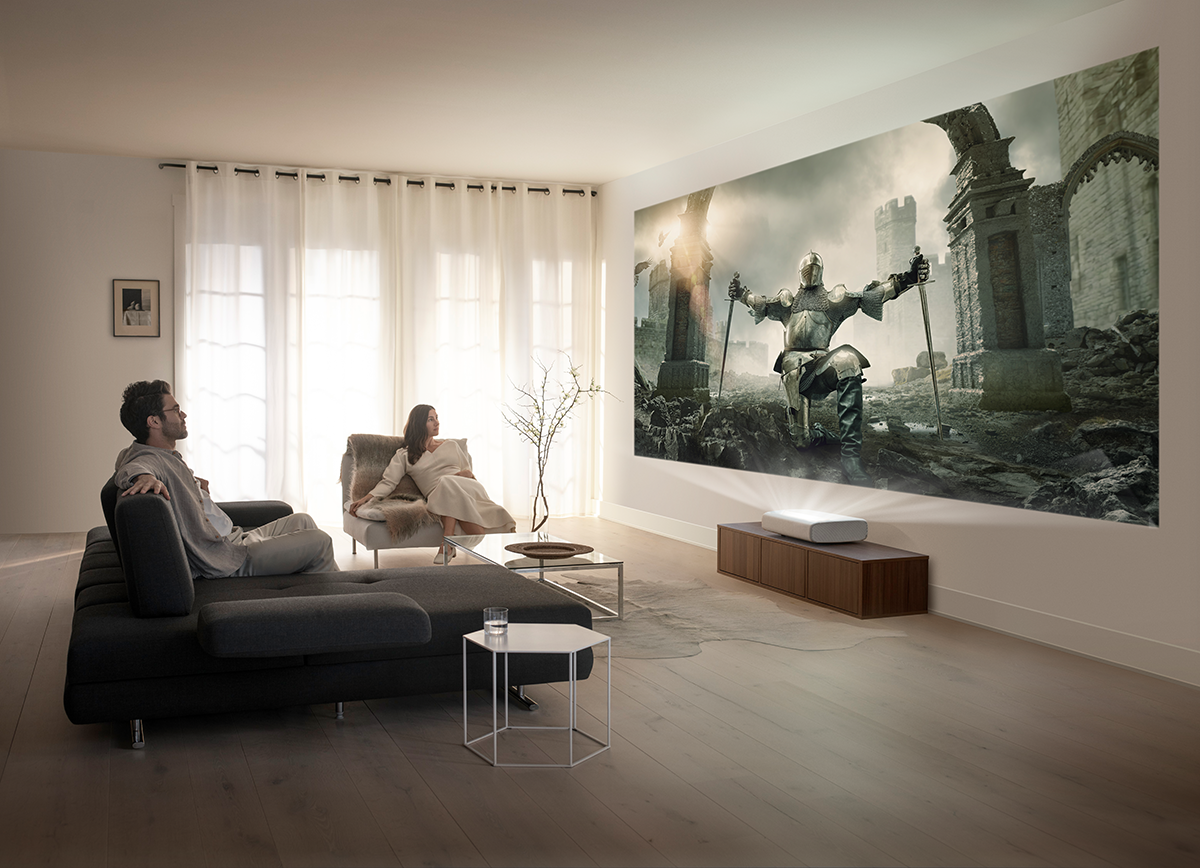 Tri-Laser Ultra Short Throw 4K Projector, 130in - White