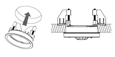 RECESSED CEILING MOUNT FOR LRF2-OCR2B-P SENSOR