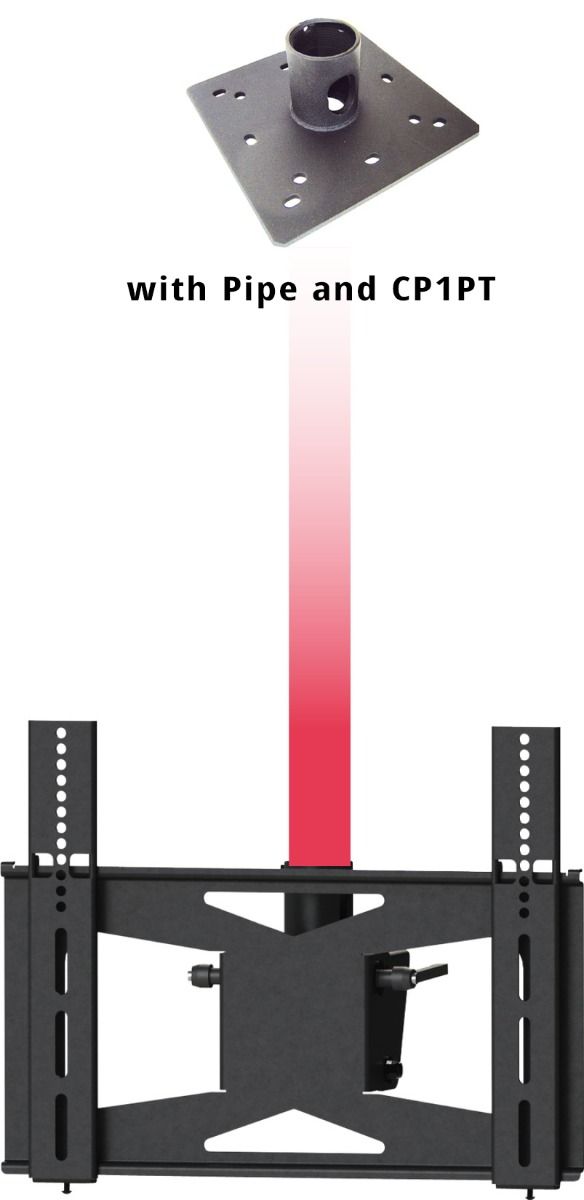 27 in - 42 in FLAT PANEL HEAD ONLY CEILING MNT - BLK