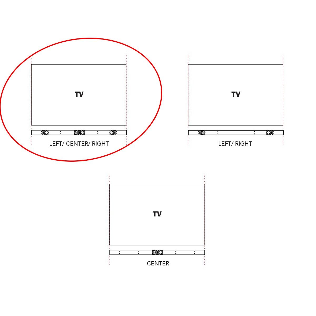 4in woofer LCR Sound bar. Size: 42in to 54in TV