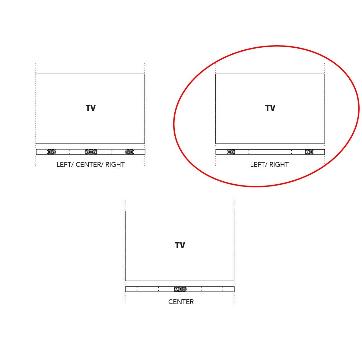 4in woofer Stereo Sound bar. Size: 55in up to 64in TV