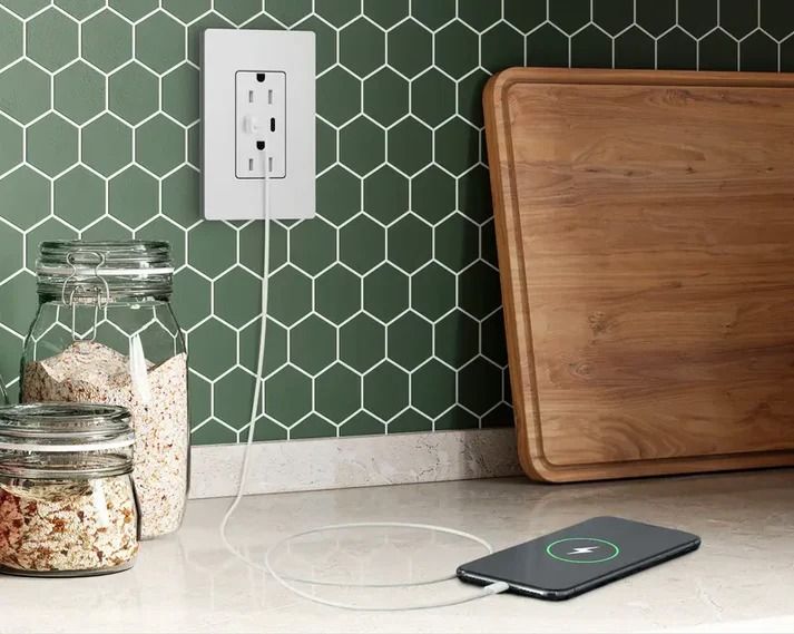 15A TAMPER RESISTANT RECEPTACLE W-2X USB-C - GLOSS WHITE