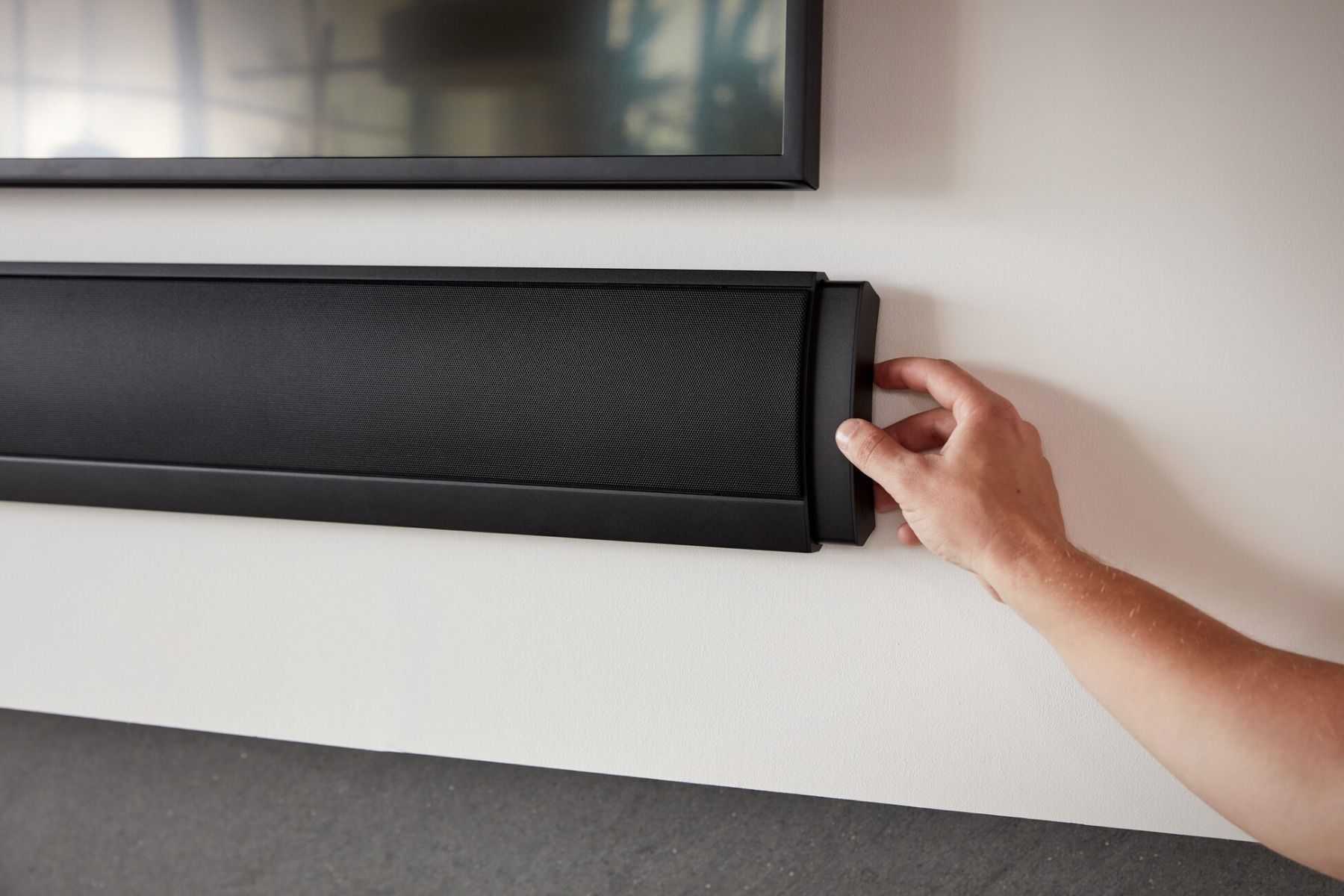 Ultra-slim, adjustable on-wall LCR speaker for 85in plus TVs
