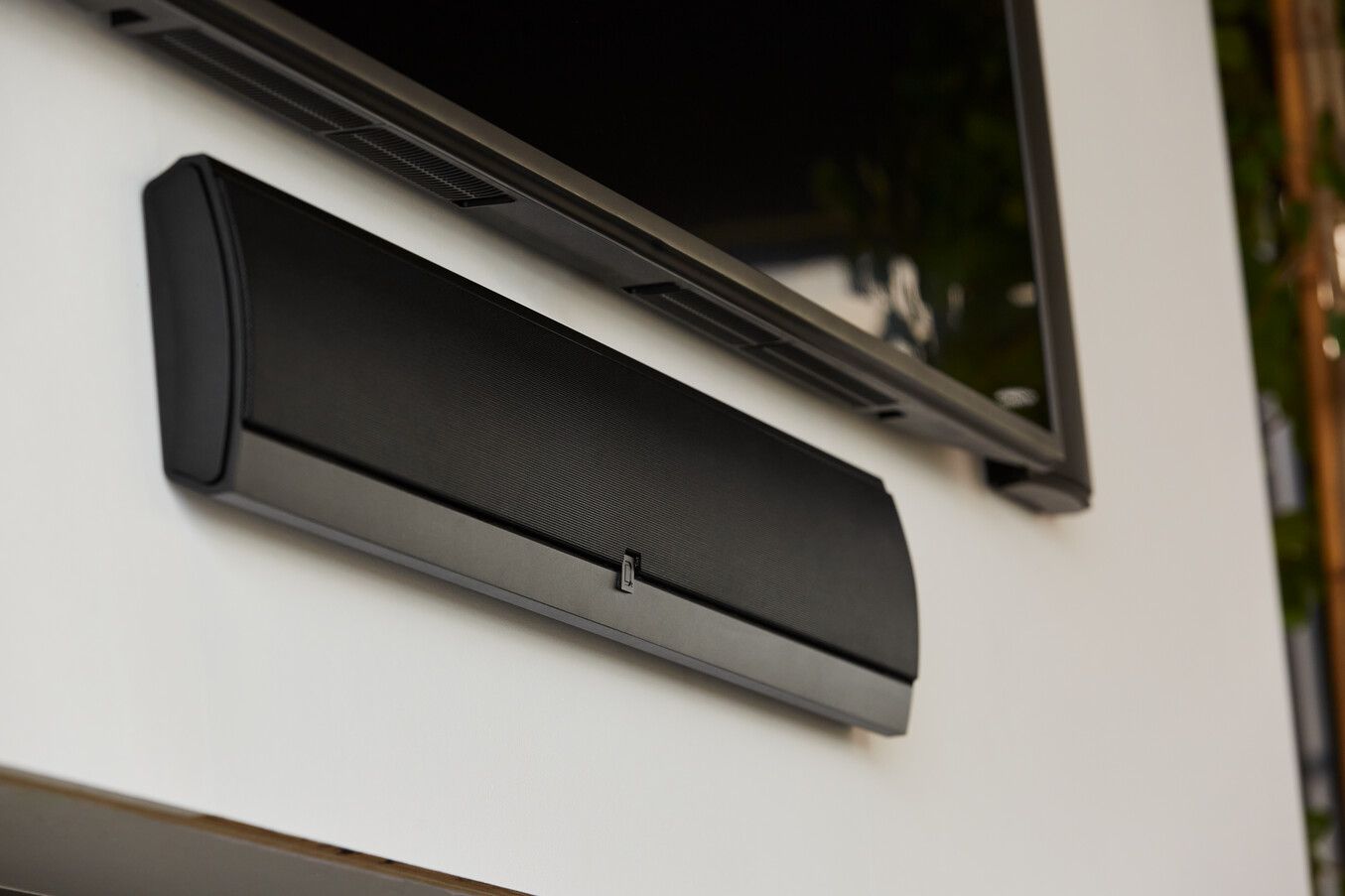 Ultra-slim, adjustable on-wall LCR speaker for 75in TVs