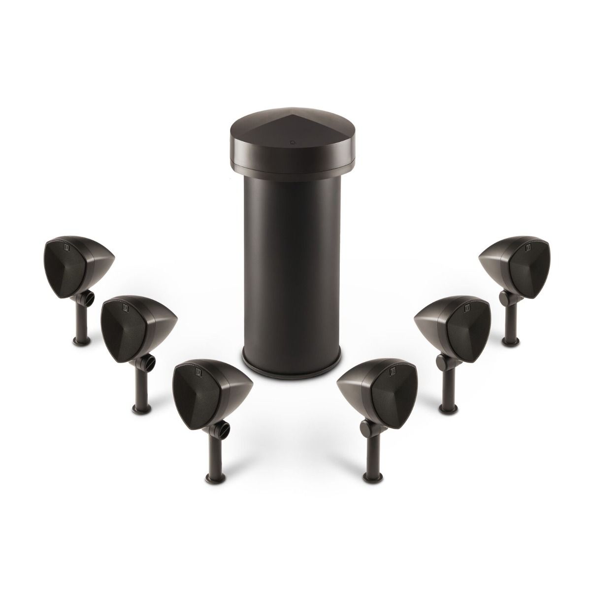 Outdoor System w- Six 4in Speakers and One 8in Sub, Dk Brown