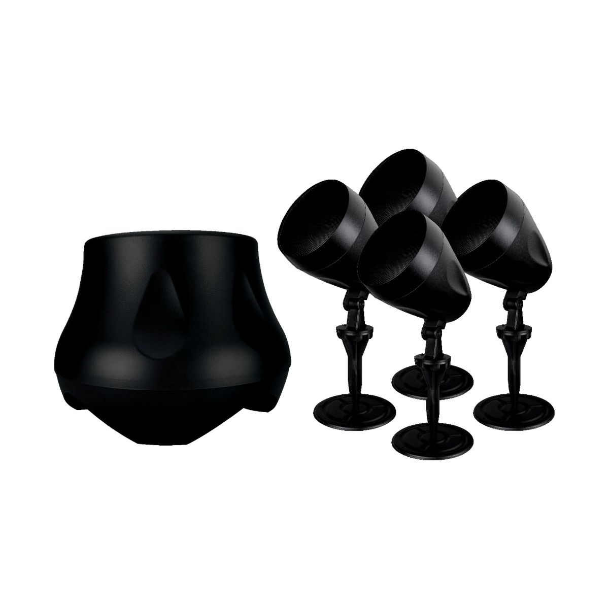 Outdoor Speaker Kit with Black Landscape Subwoofer