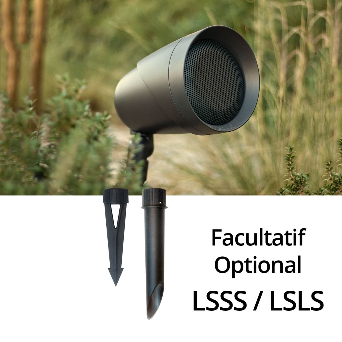 Hexagonal Landscape Sat Speaker 3.5in, No Mount, Silver