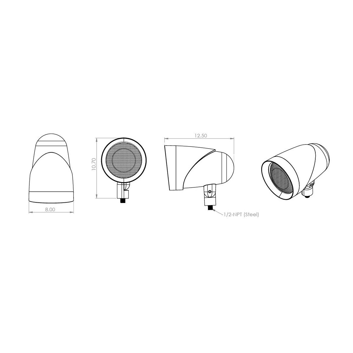 6in 100w Landscape Satellite Spkr w-Ribbon Driver  8ohm/70v