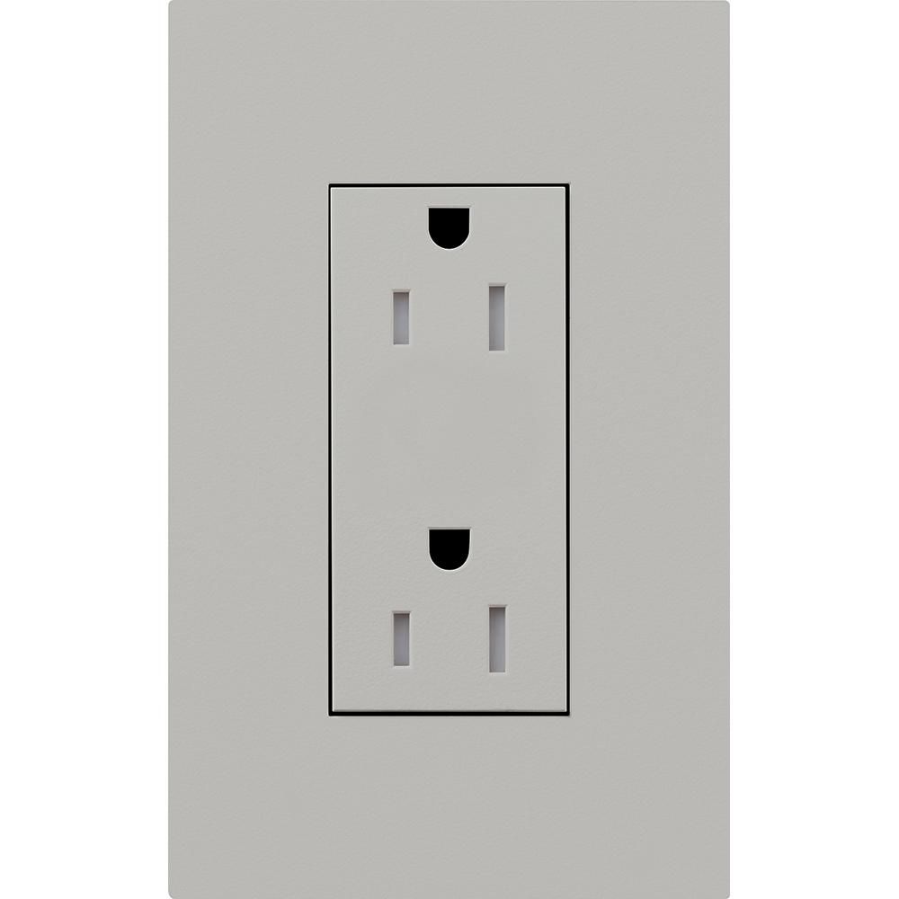 15A NEW ARCH - TAMPER RESISTANT RECEPTACLE  - GLOSS GRAY