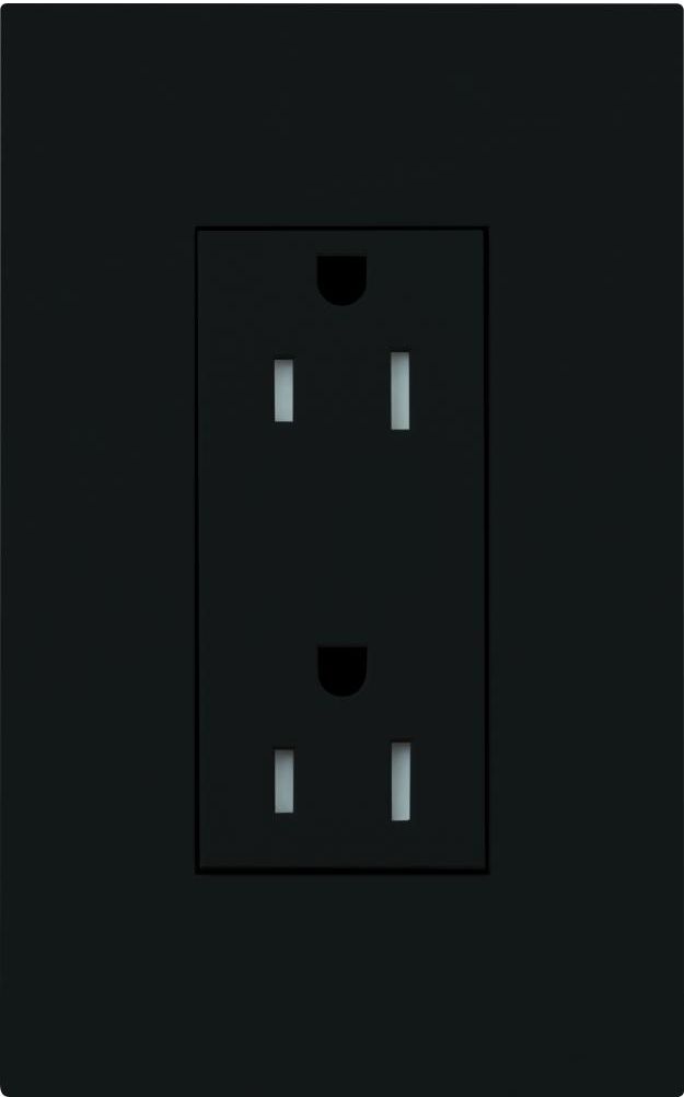 15A NEW ARCH - TAMPER RESISTANT RECEPTACLE  - GLOSS BLACK