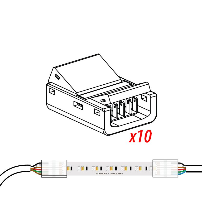 6-PIN TAPE CONNECTORS- LUMARIS RGB+ WHT LED TAPE LIGHT (10PK