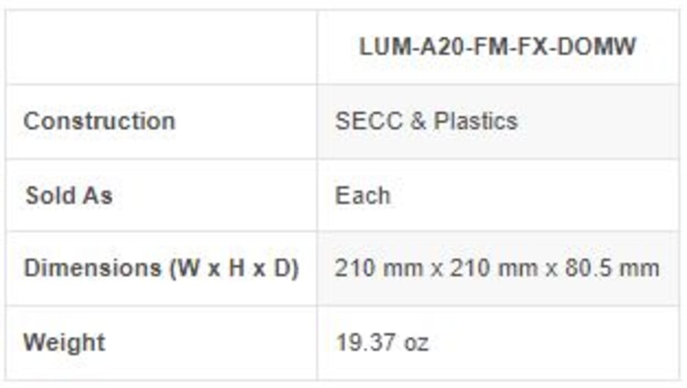 Luma X20 Fixed Dome Flush Mount (White)