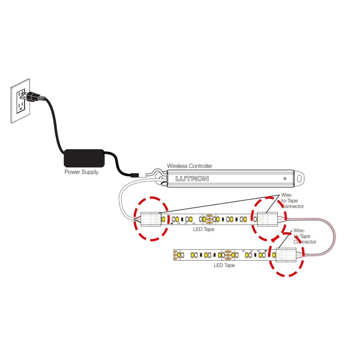 3-PIN TAPE CONNECTORS - LUMARIS WHITE TAPE LIGHT (10PK)