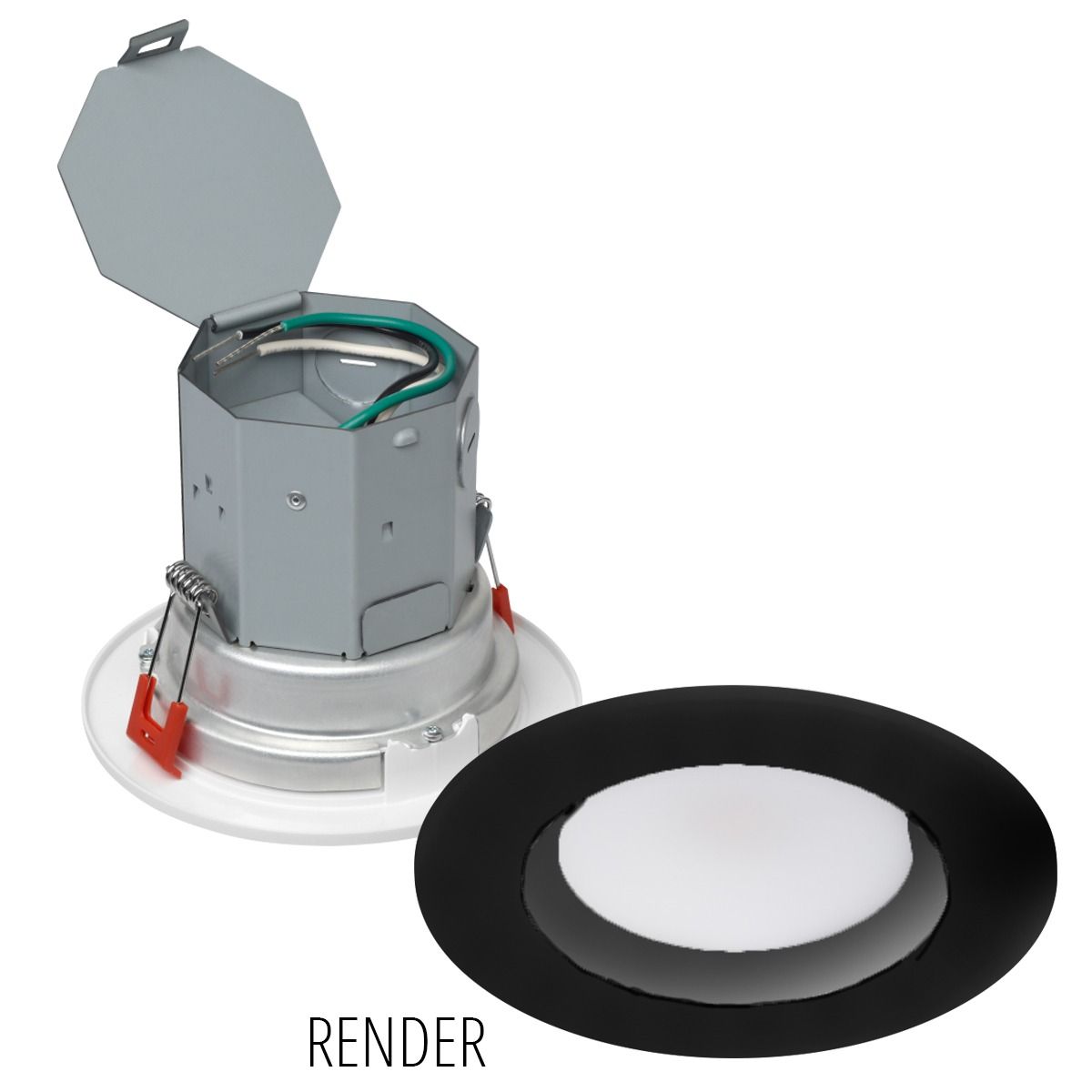 LUMARIS CANLESS DOWNLIGHT, TUNEABLE WHITE 4IN WITH BLACK TRI