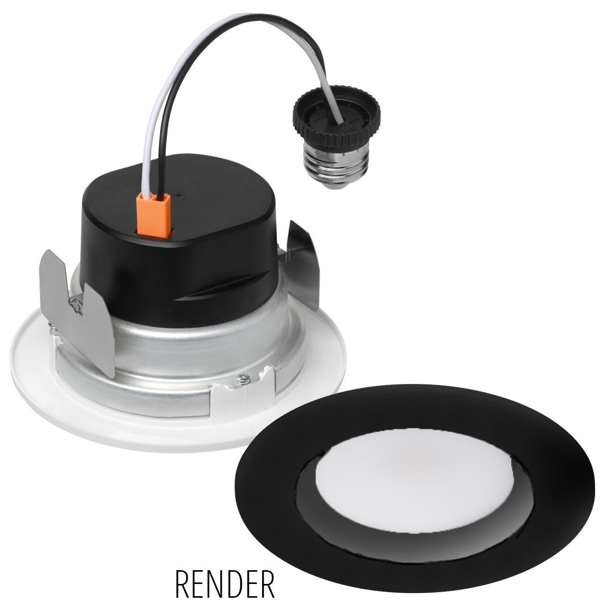 LUMARIS RETRO DOWNLIGHT, TUNEABLE WHITE 4IN WITH BLACK TRIM