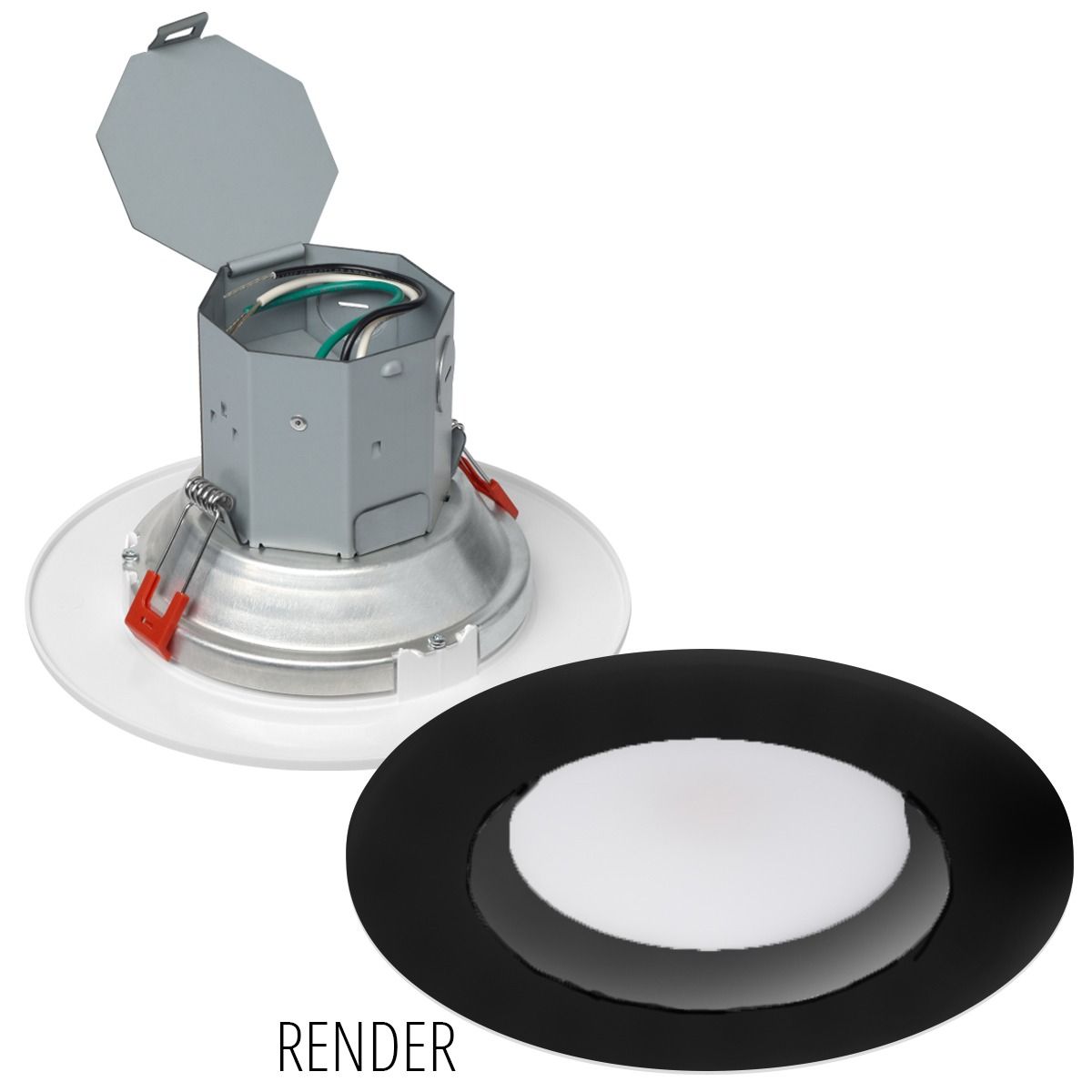 LUMARIS CANLESS DOWNLIGHT, TUNEABLE WHITE 6IN WITH BLACK TRI
