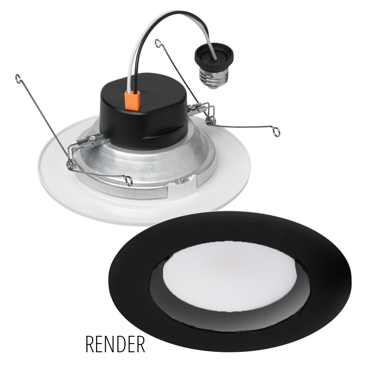 LUMARIS RETRO DOWNLIGHT, TUNEABLE WHITE 5IN & 6IN W- BLK TRI