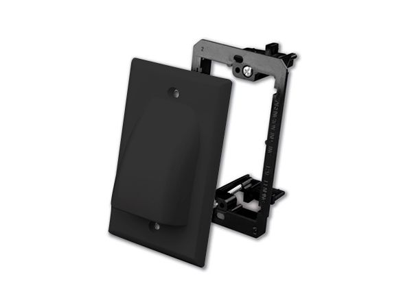 Bulk Cable Wall Plate with Mounting Bracket Kit- Black