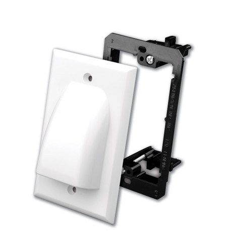 Bulk Cable Wall Plate with Mounting Bracket Kit- White