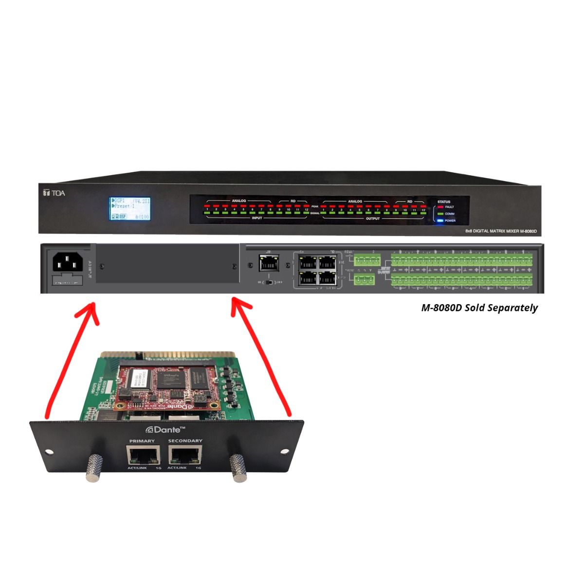 Dante - Audio-Over-IP - module for M-8080D-AM