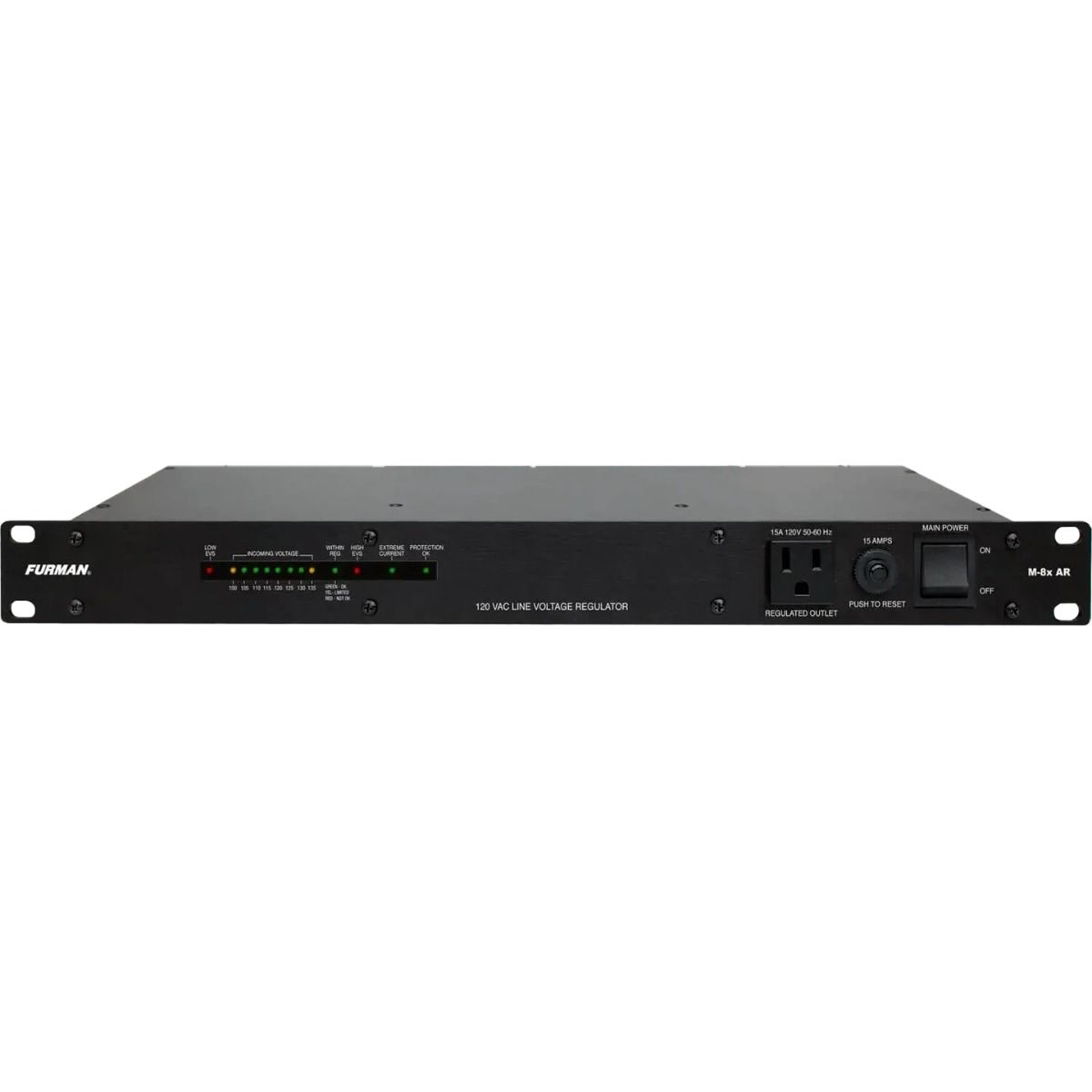 15A 1U Power Conditioner W/Voltage Reg, 9 Outlets, Voltmeter