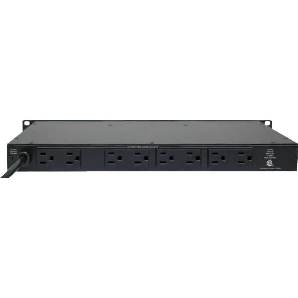 15A 1U Power Conditioner W/Voltage Reg, 9 Outlets, Voltmeter