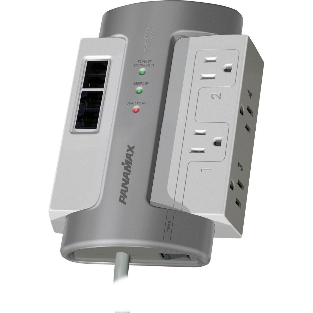 Power Bar - 4 AC Outlet & Tel-Data with Filtration- Surge Pr