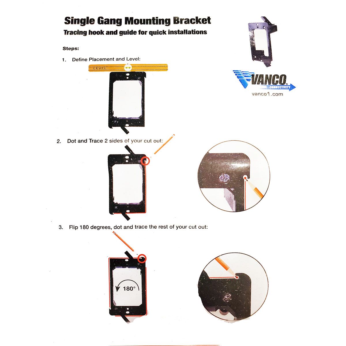 Bracket Low Voltage- Single Gang