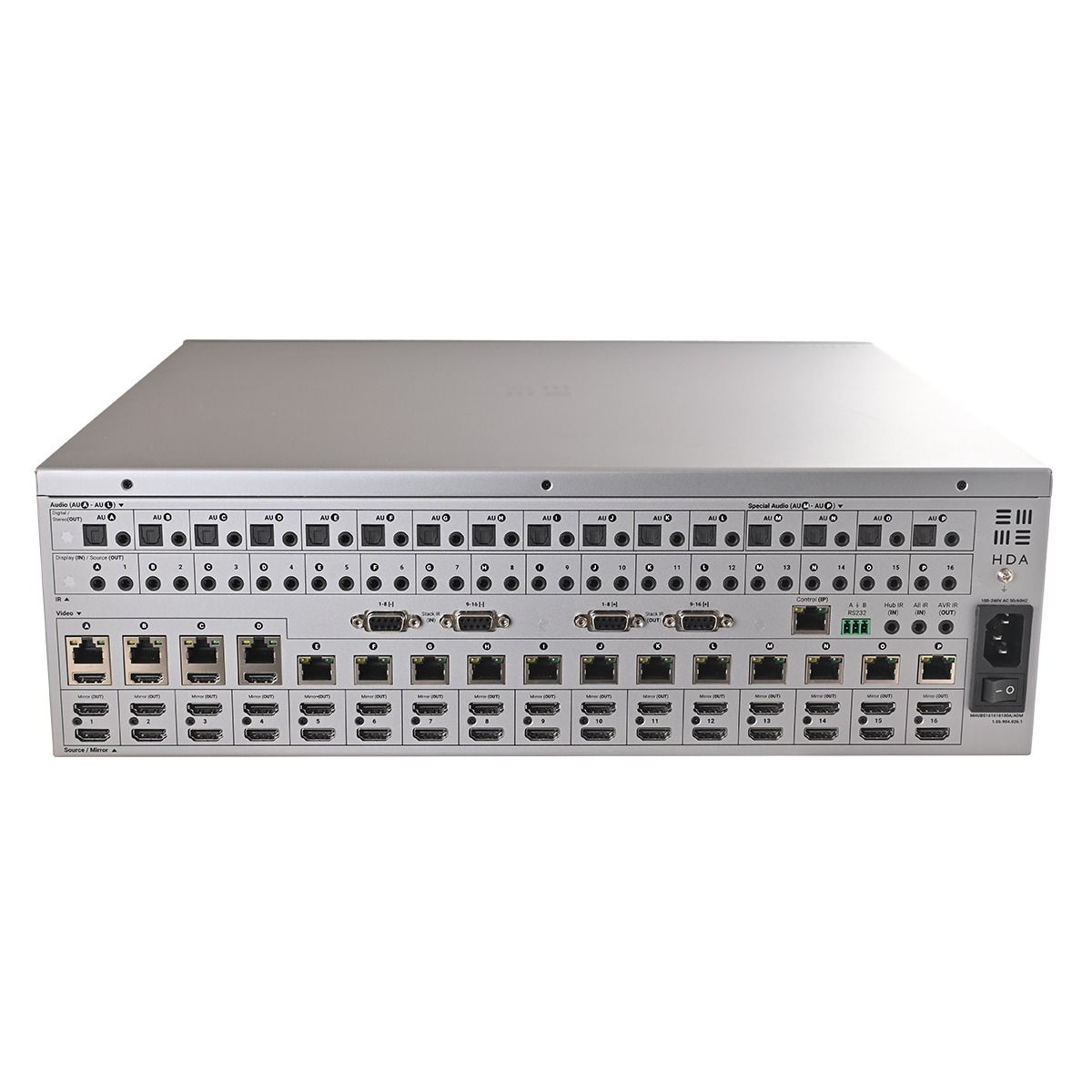 MHUB Stackable 16 Zone AV Hub (16 AVx16UTP 100M w-Downmixing