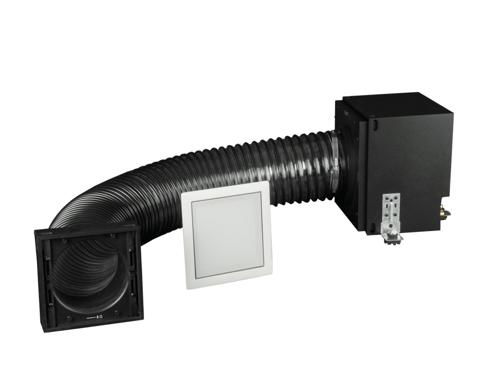 Triad 2 Mini FlexSub W Style InWall Grill with RackAmp 300 (two 8-ohm woofer enclosures)