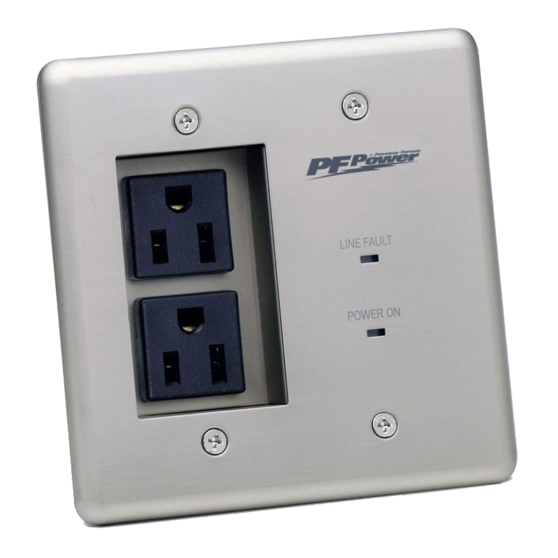 15A In-Wall Power Conditioner, 2 Outlets, W Surge Protection