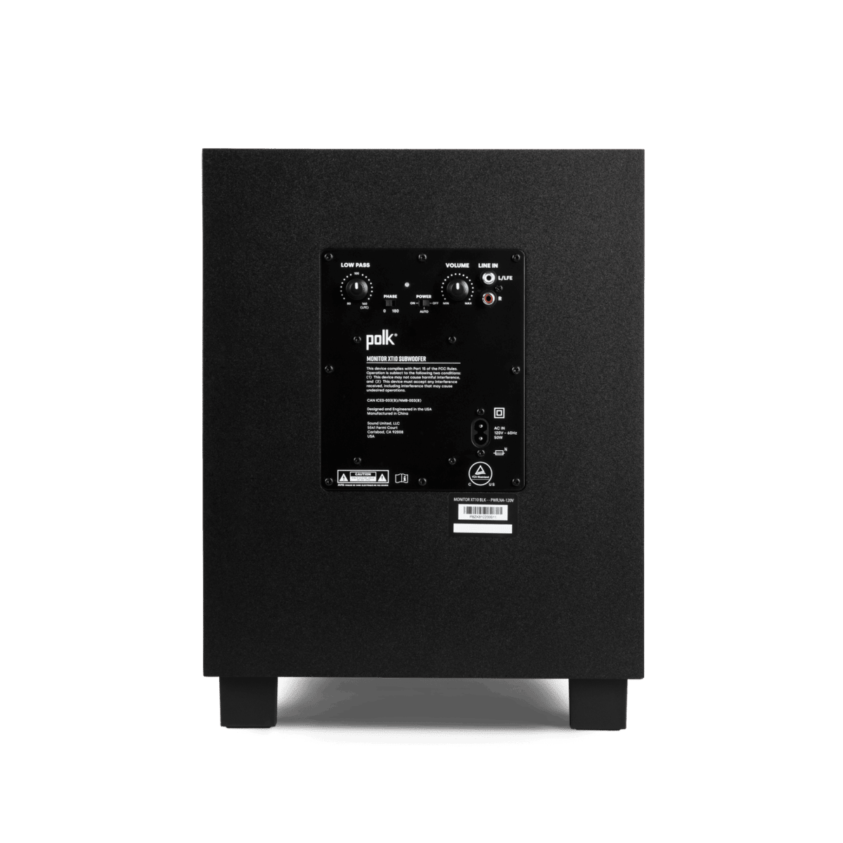 Monitor XT 10in Compact Down Firing Subwoofer, 100w Black