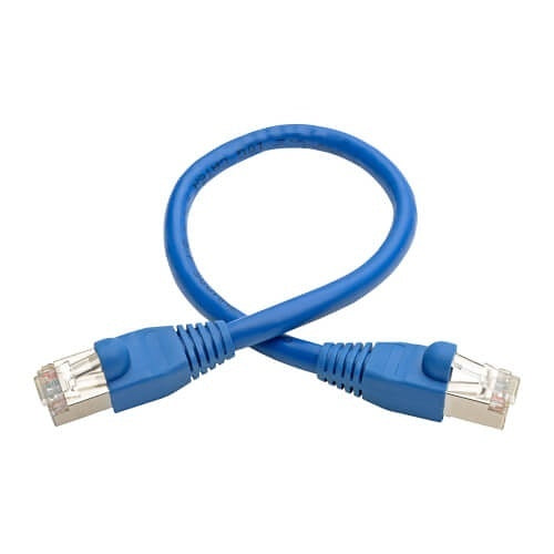 Eaton Tripp Lite N262-001-BL CAT6A 10G Shielded Snagless Patch Cable, STP, PoE, RJ45 M/M, 1\' (30.5cm), Blue