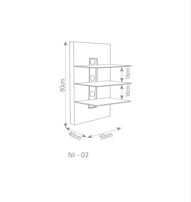 AV Wall Shelf (3 shelves), White