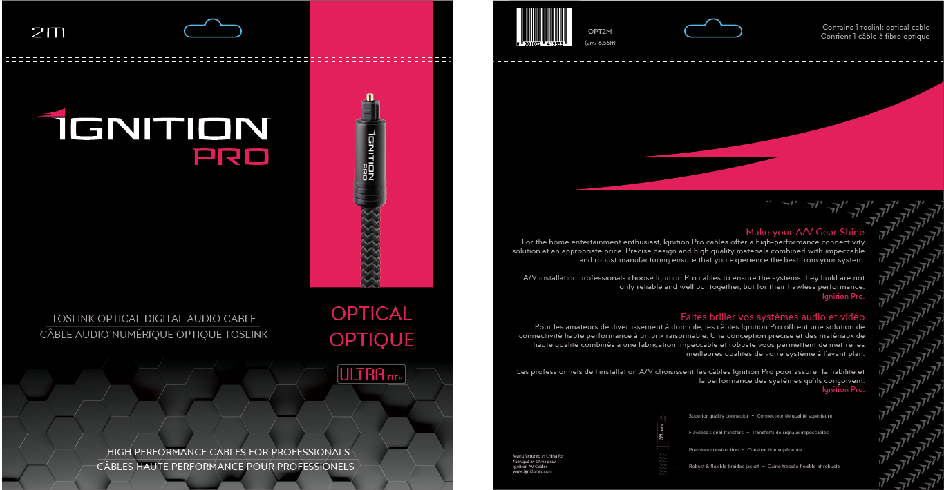 Ignition Toslink Cable 2M