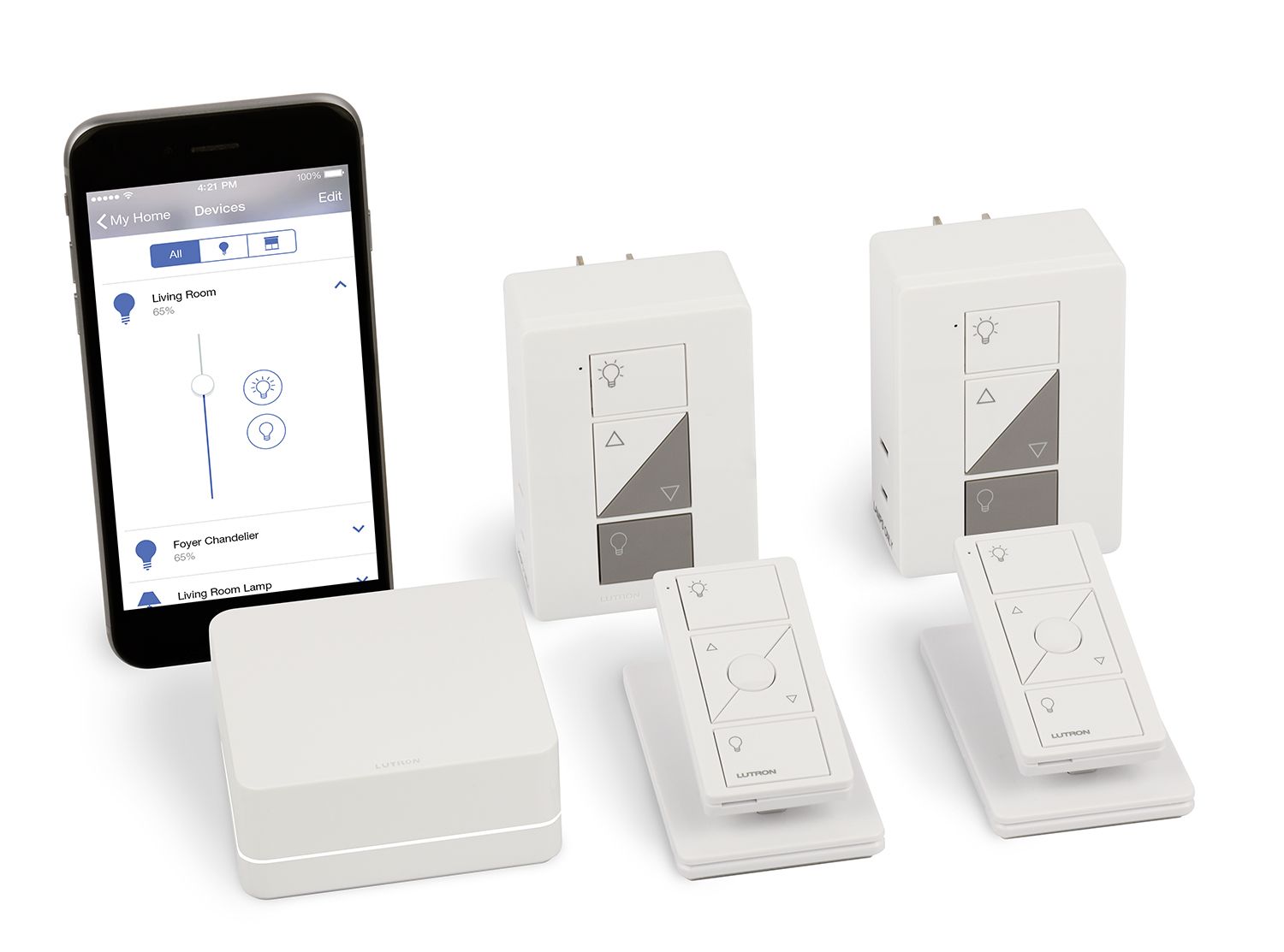 SMART BRIDGE KIT W-2x LAMP DIMMERS, 2x PICOs & 2x PED, WHITE