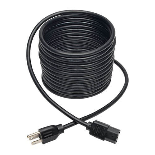 Eaton Tripp Lite P006-020 Desktop Computer AC Power Cable, NEMA 5-15P to C13 10A, 125V 18 AWG, 20\' (6.09 m), Black