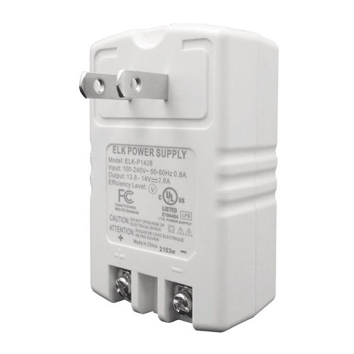 ELK ELK-P1426 Plug-In Power Supply with Mounting Bracket, 2600mA, 14V