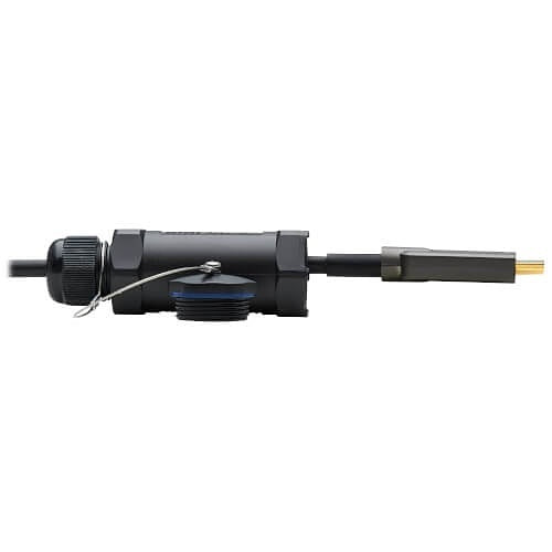 Tripp Lite P568FA-100M-WR High-Speed Armored HDMI Fiber Active Optical Cable AOC with Hooded Connectors and Reel, 4K at 60 Hz, HDR, IP68, M/M, 328\' (100m), Black
