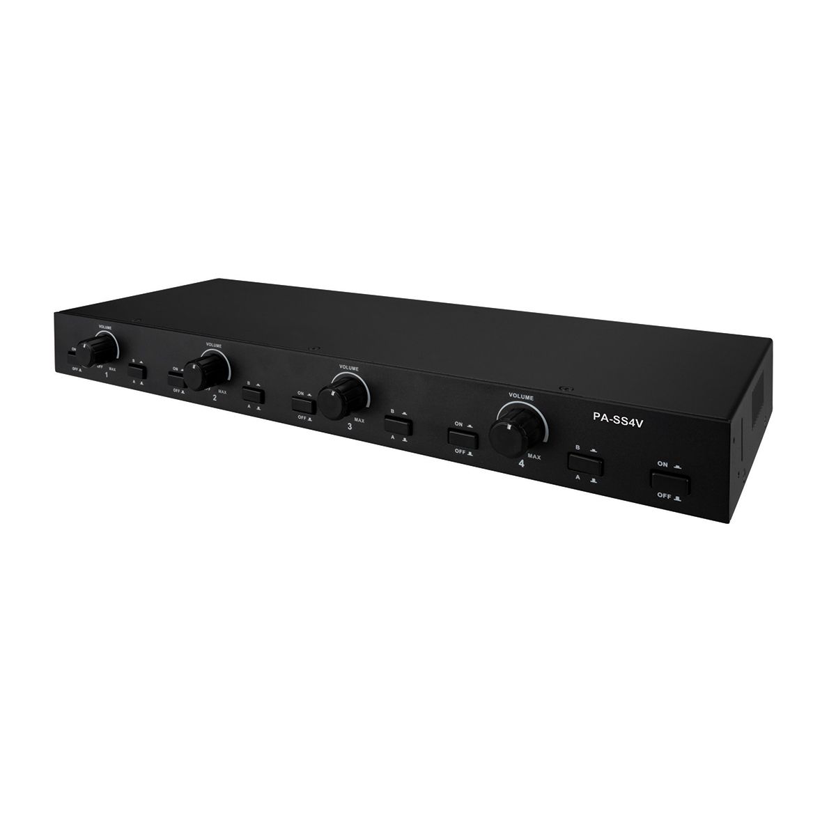 Four Pair Stereo Speaker Selector Box with Volume Control
