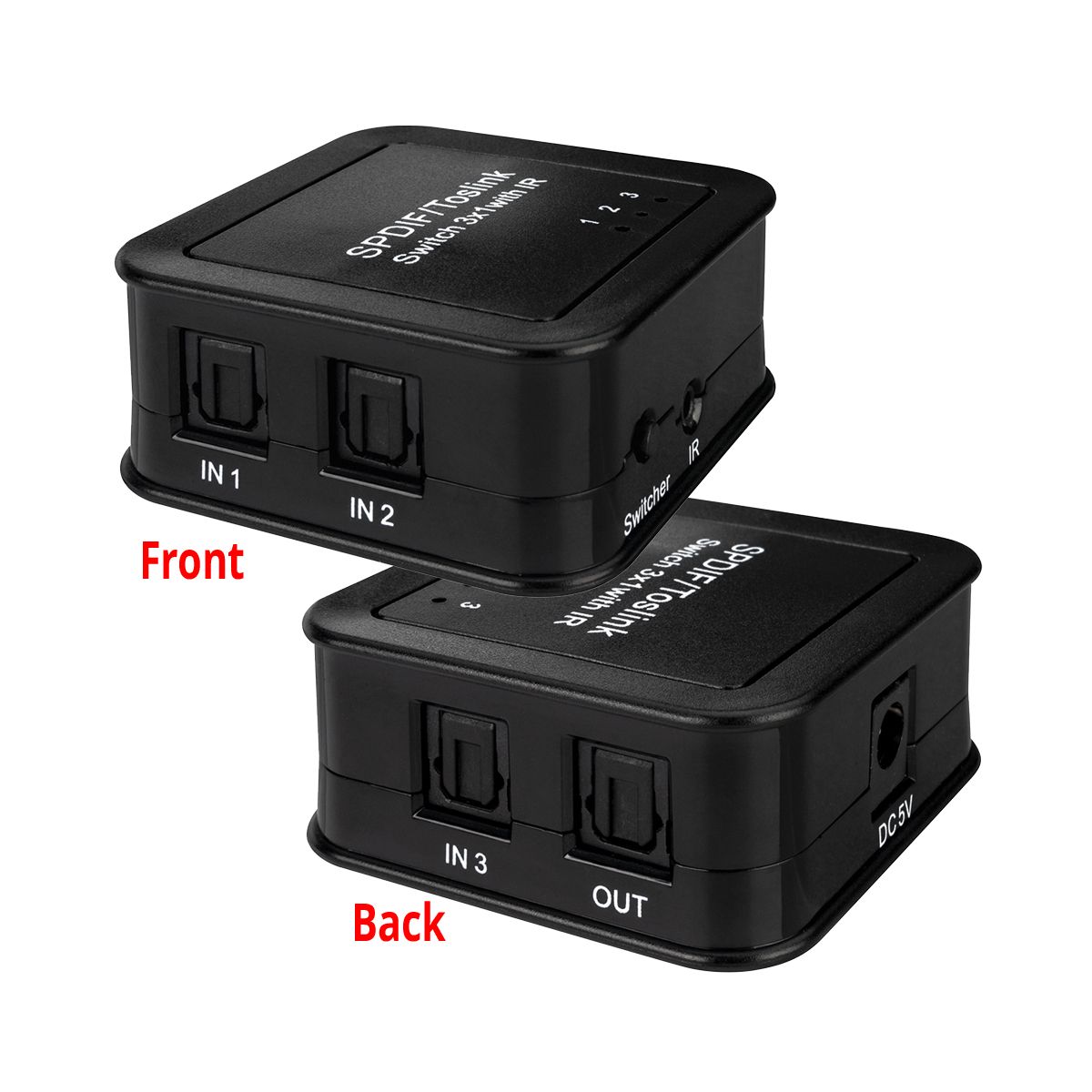 Digital Optical Audio 3×1 Switch with IR