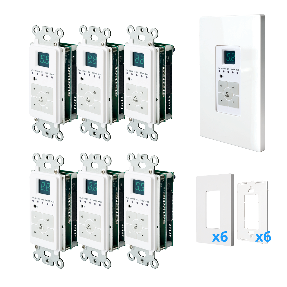 6x Single Gang Keypad Kit for PA66MK2