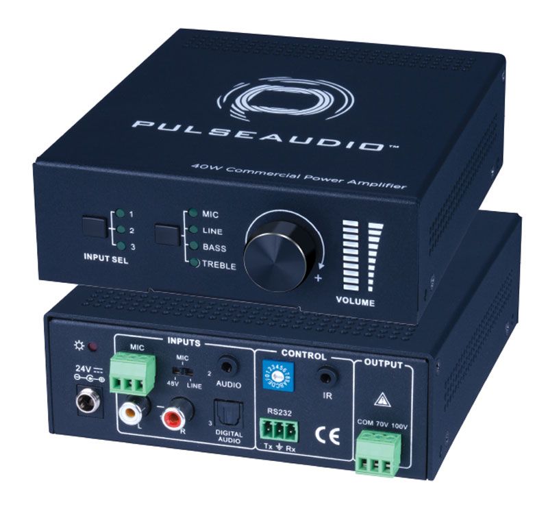 40W 70V Single Channel Amplifier with Mic Input