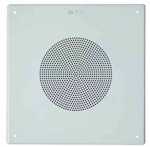10W 8in Ceiling speaker square xfmr grill white (F01)