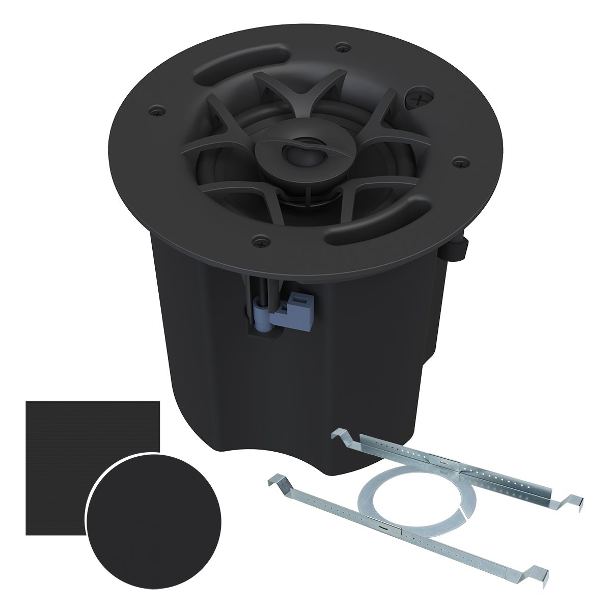 In-Ceiling 5.25in 70v/100v Spkr Kit PC50 w- Tile Bridge, BLK