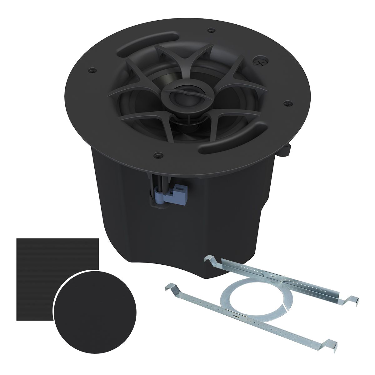 In-Ceiling 6.5in 70v/100v Spkr Kit PC60 w- Tile Bridge, BLK