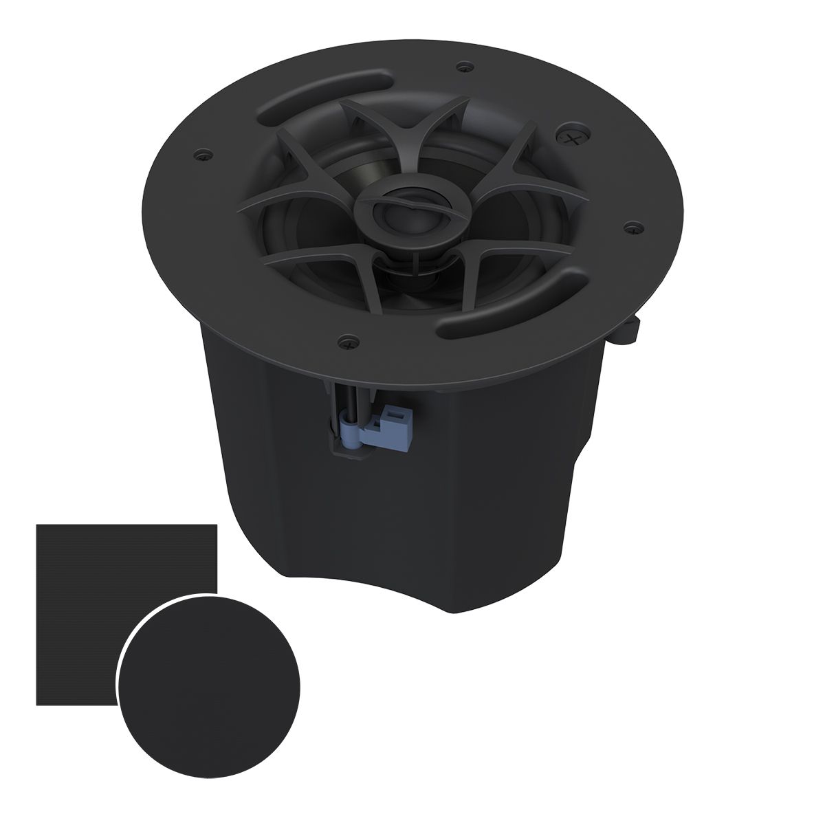 In-Ceiling 6.5in 70v/100v OP Speaker 80w, 115 Deg, Black