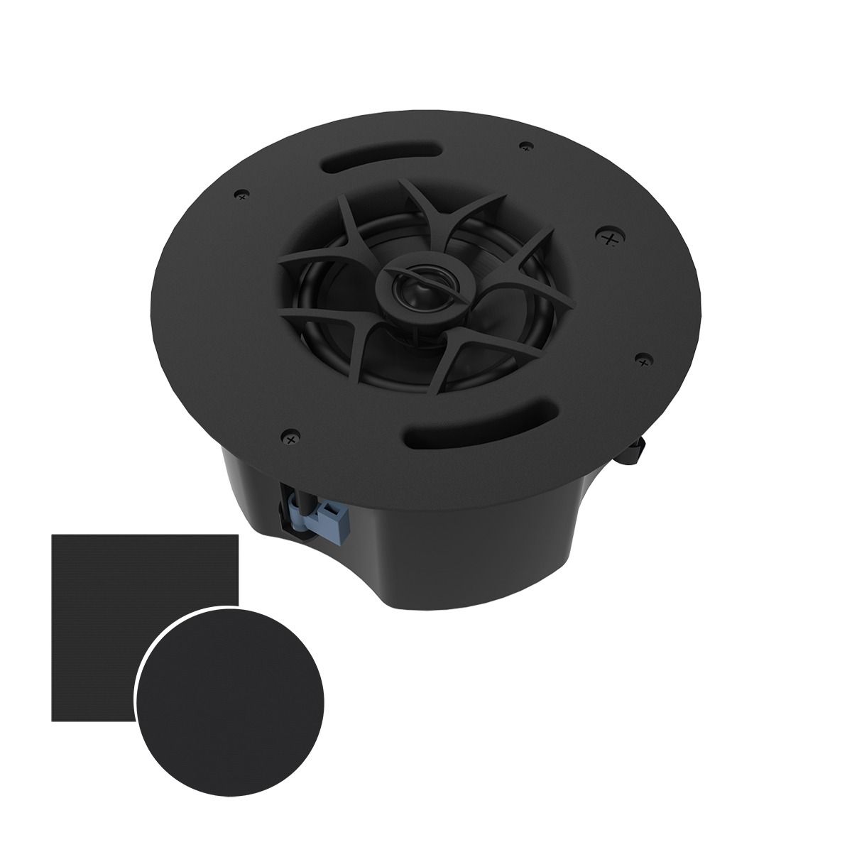 Pro 70v 6.5in Slim In-Ceiling, w- Black Round/Square Grill